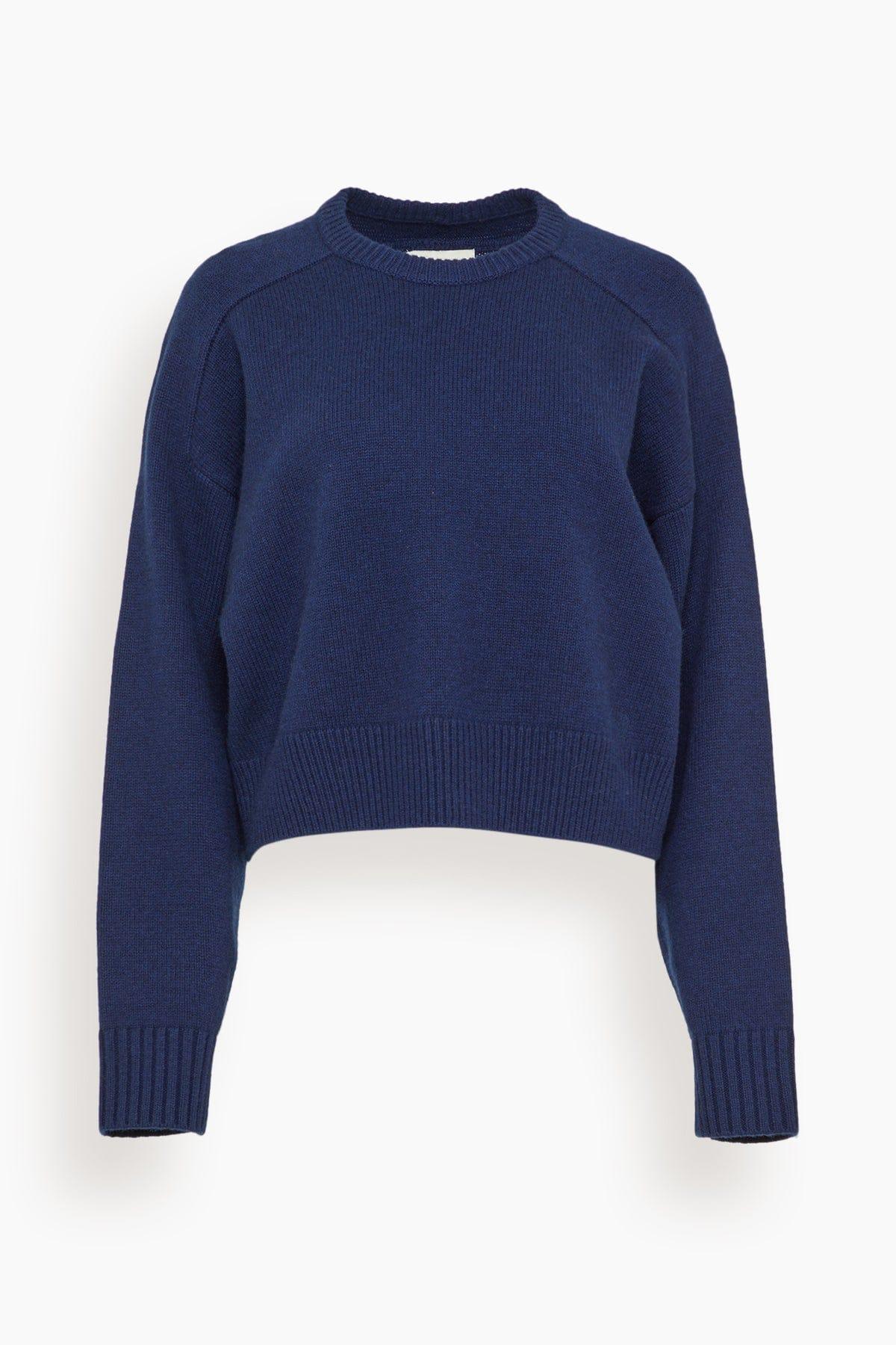 Bruzzi Cropped Sweater in Navy by LOULOU DE SAISON