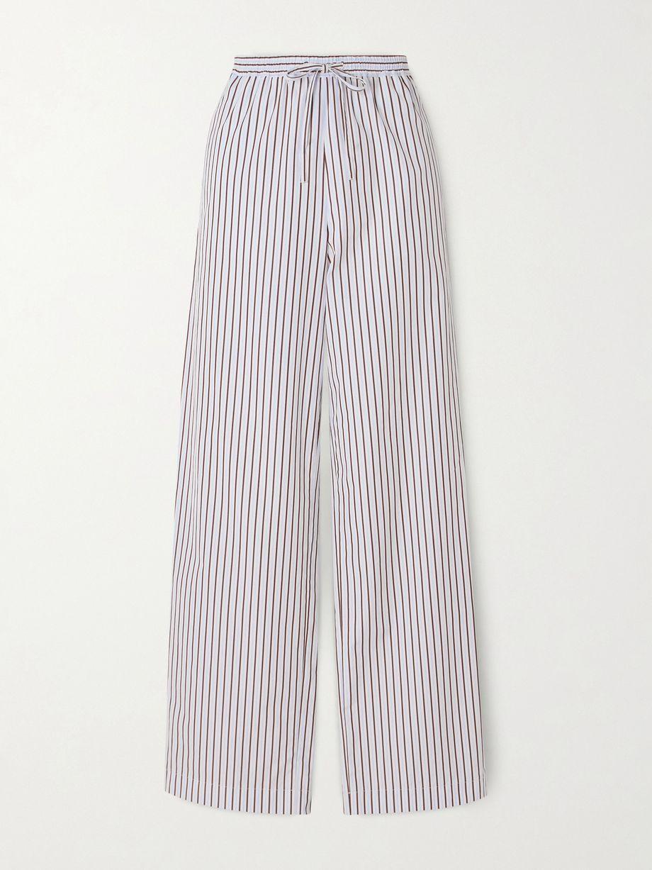 Cisco striped cotton-poplin wide-leg pants by LOULOU DE SAISON
