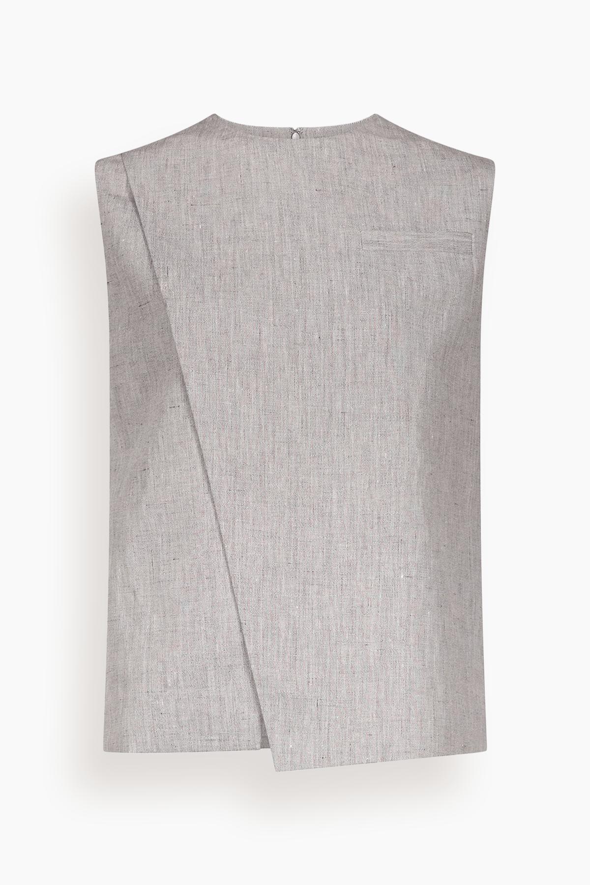 Della Asymmetric Top in Grey Melange by LOULOU DE SAISON