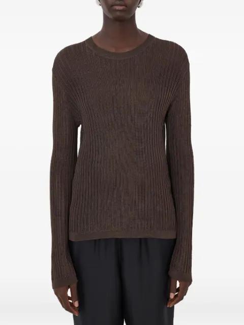 Hedora ribbed semi-sheer jumper by LOULOU DE SAISON