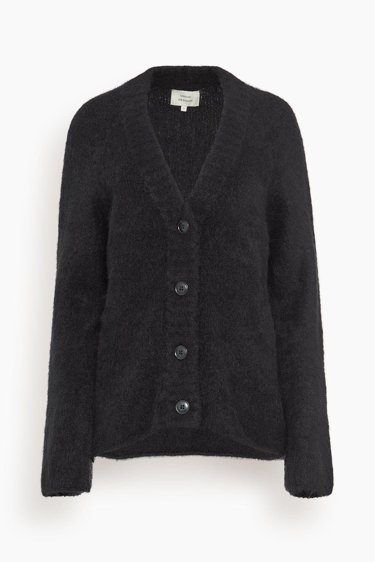 Lynn V-Neck Cardigan in Black by LOULOU DE SAISON