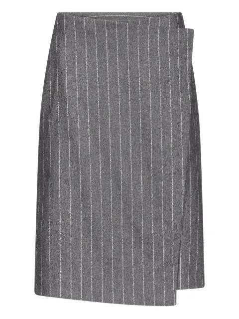 MASON pinstripe wrap midi skirt by LOULOU DE SAISON