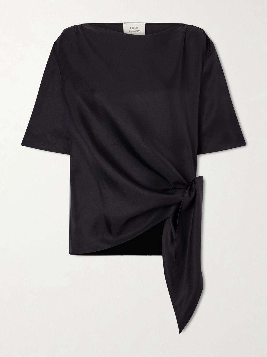 Mano knotted silk-twill blouse by LOULOU DE SAISON