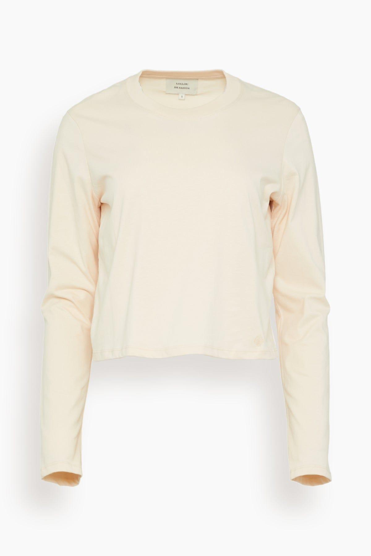 Masal Roundneck Long Sleeve Top in Cream Rose by LOULOU DE SAISON