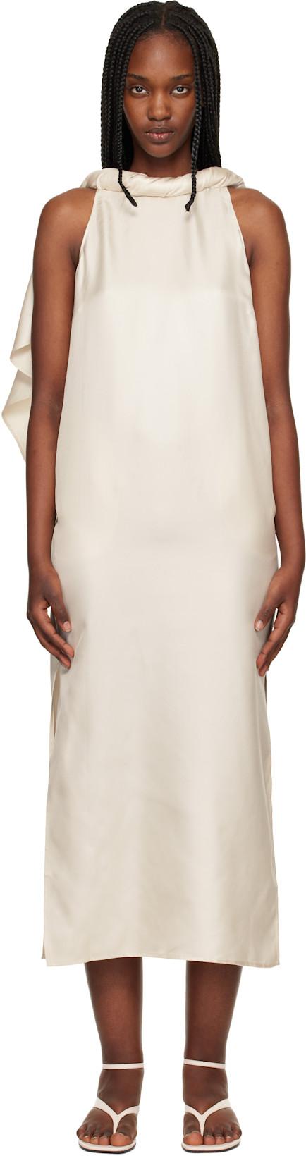 Off-White Susan Twisted Collar Maxi Dress by LOULOU DE SAISON