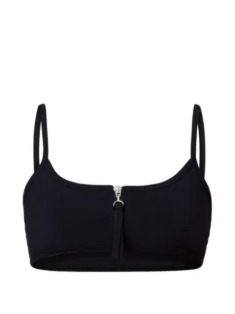 Olga zipped square-neck bikini top by LOULOU DE SAISON