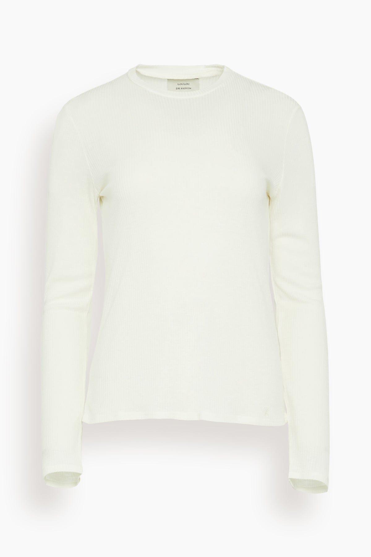 Ortigia Long Sleeve Top in Ivory by LOULOU DE SAISON