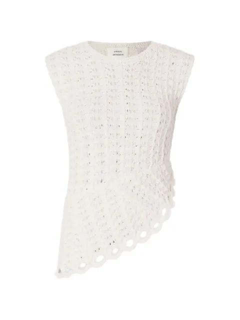 Saez ruffled crochet knitted top by LOULOU DE SAISON