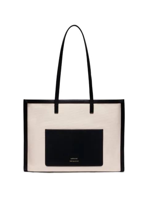 leather trim patch pocket shoulder bag by LOULOU DE SAISON