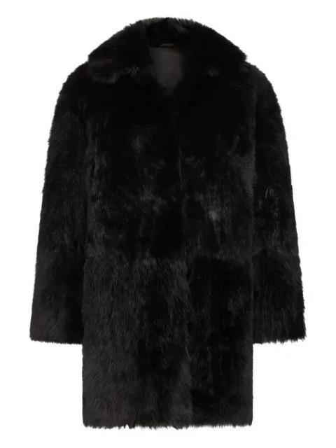 shearling spread-collar coat by LOULOU DE SAISON