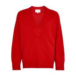 Sage cashmere deep V neck sweater by LOULOU STUDIO