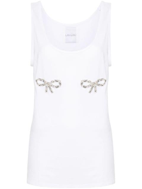 crystal-bows tank top by LOULOU