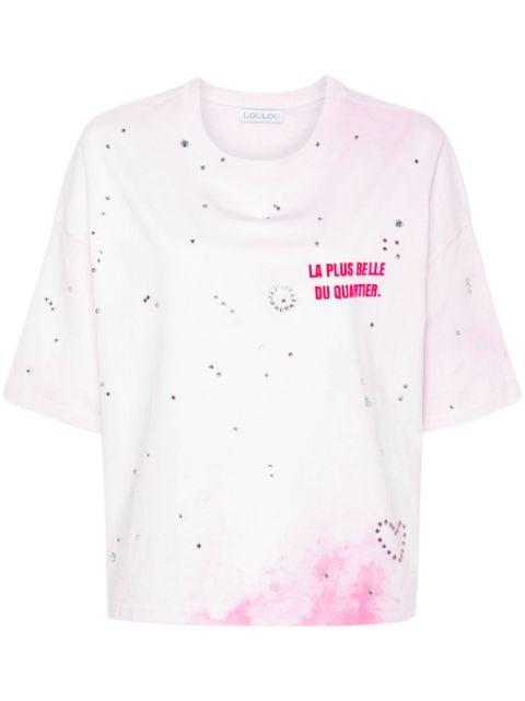 crystal-embellished washed T-shirt by LOULOU