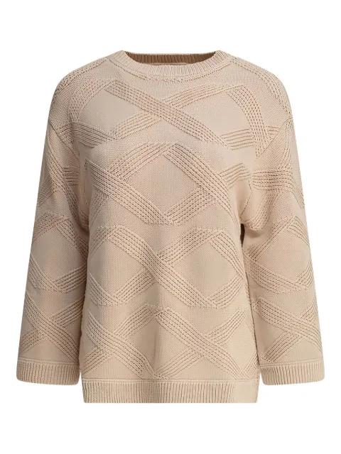 diamond-pattern cotton sweater by LOULOU