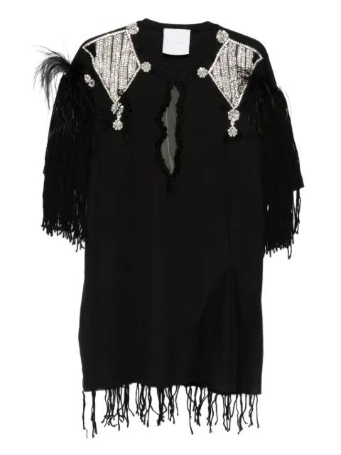 feather-embellished mini dress by LOULOU
