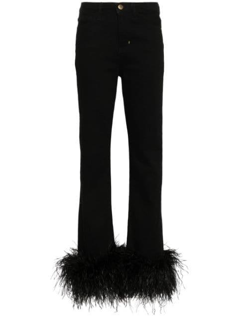 feather-trim jeans by LOULOU