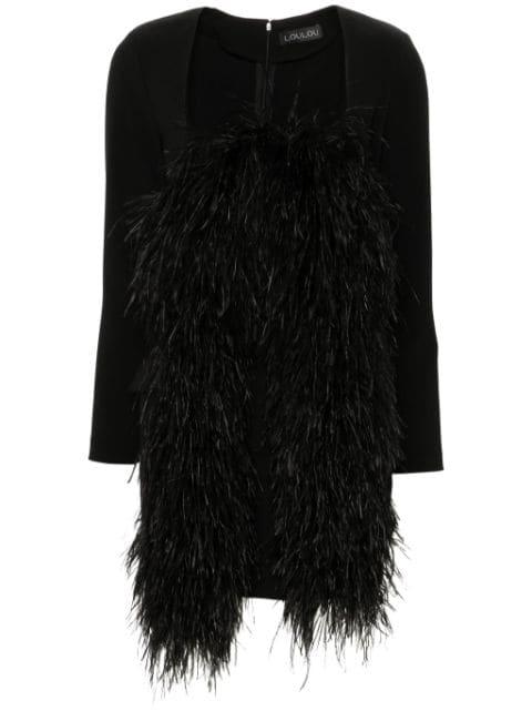 feather-trim mini dress by LOULOU