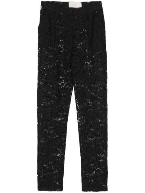 floral-lace tapered trousers by LOULOU