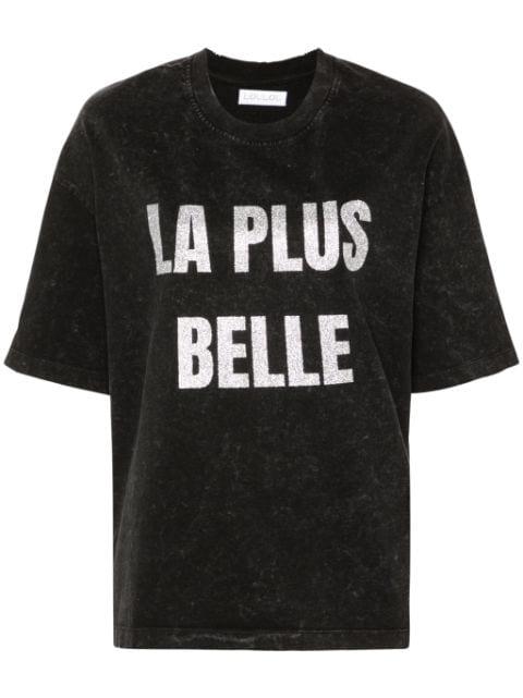 glitter-print washed T-shirt by LOULOU