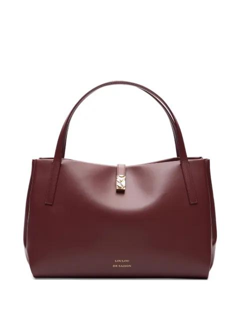 logo-print leather shoulder bag by LOULOU