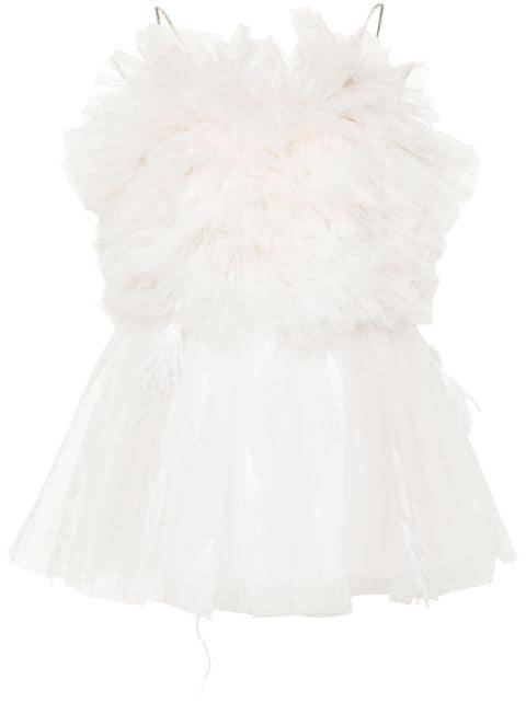 round-neck ruffled minidress by LOULOU