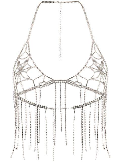 x Lit Appeal crystal-embellished triangle-cup top by LOULOU
