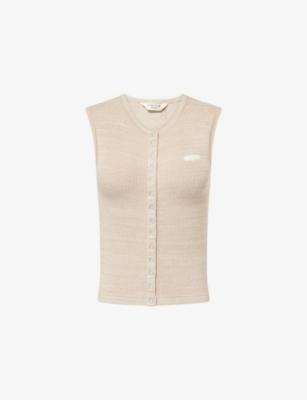 Button-Down Ribbed Knitted Vest Top by LOUNGE UNDERWEAR