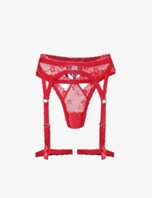 Cecily high-rise mesh two-piece set by LOUNGE UNDERWEAR