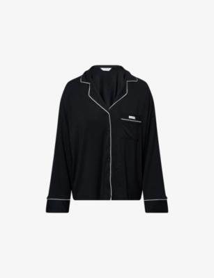 Logo-Patch Piping Stretch-Jersey Pyjamas Top by LOUNGE UNDERWEAR