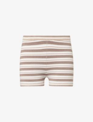 Stripe-Pattern Ribbed Stretch-Knit Shorts by LOUNGE UNDERWEAR