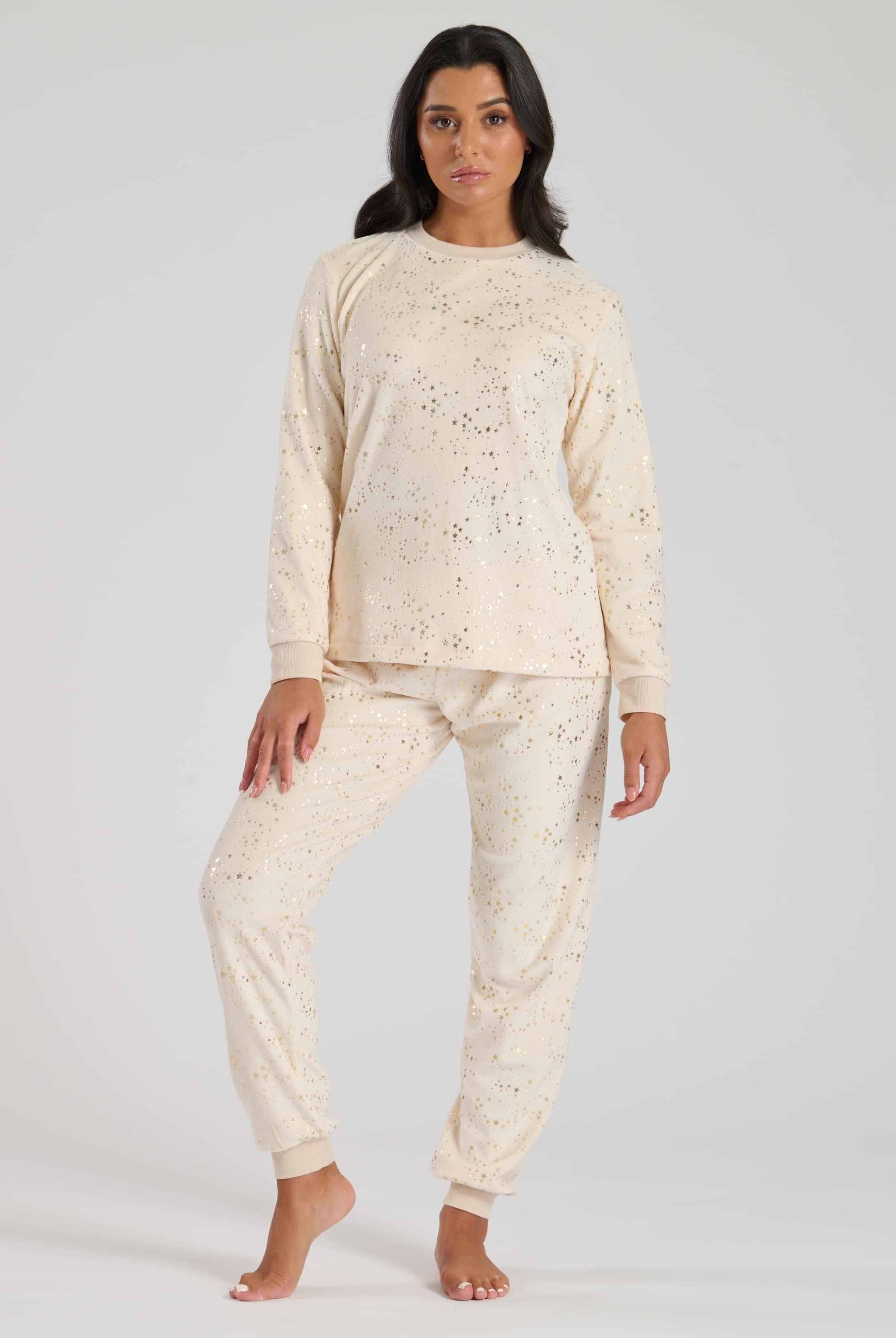 Super Soft Velour With Star Foil Print Pyjamas by LOUNGEABLE