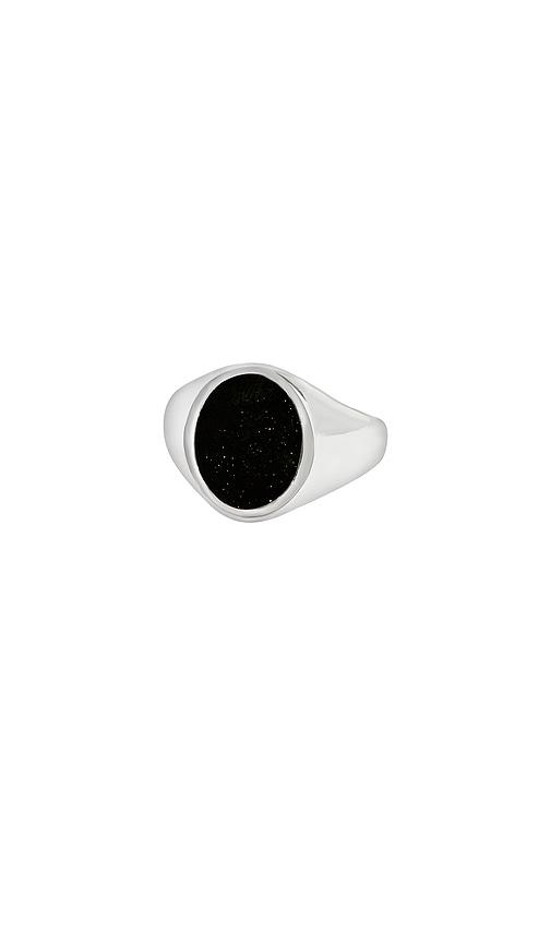LOUPN Black Onyx Ring in Metallic Silver by LOUPN