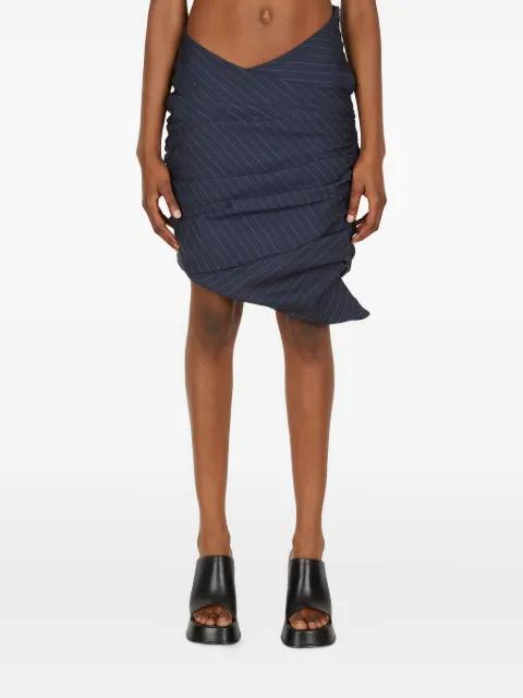 pinstriped asymmetrical skirt by LOURDES