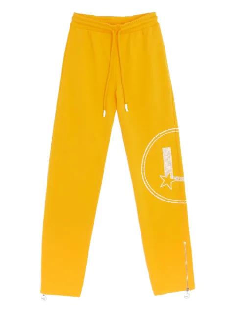 rhinestone zip track pants by LOURDES