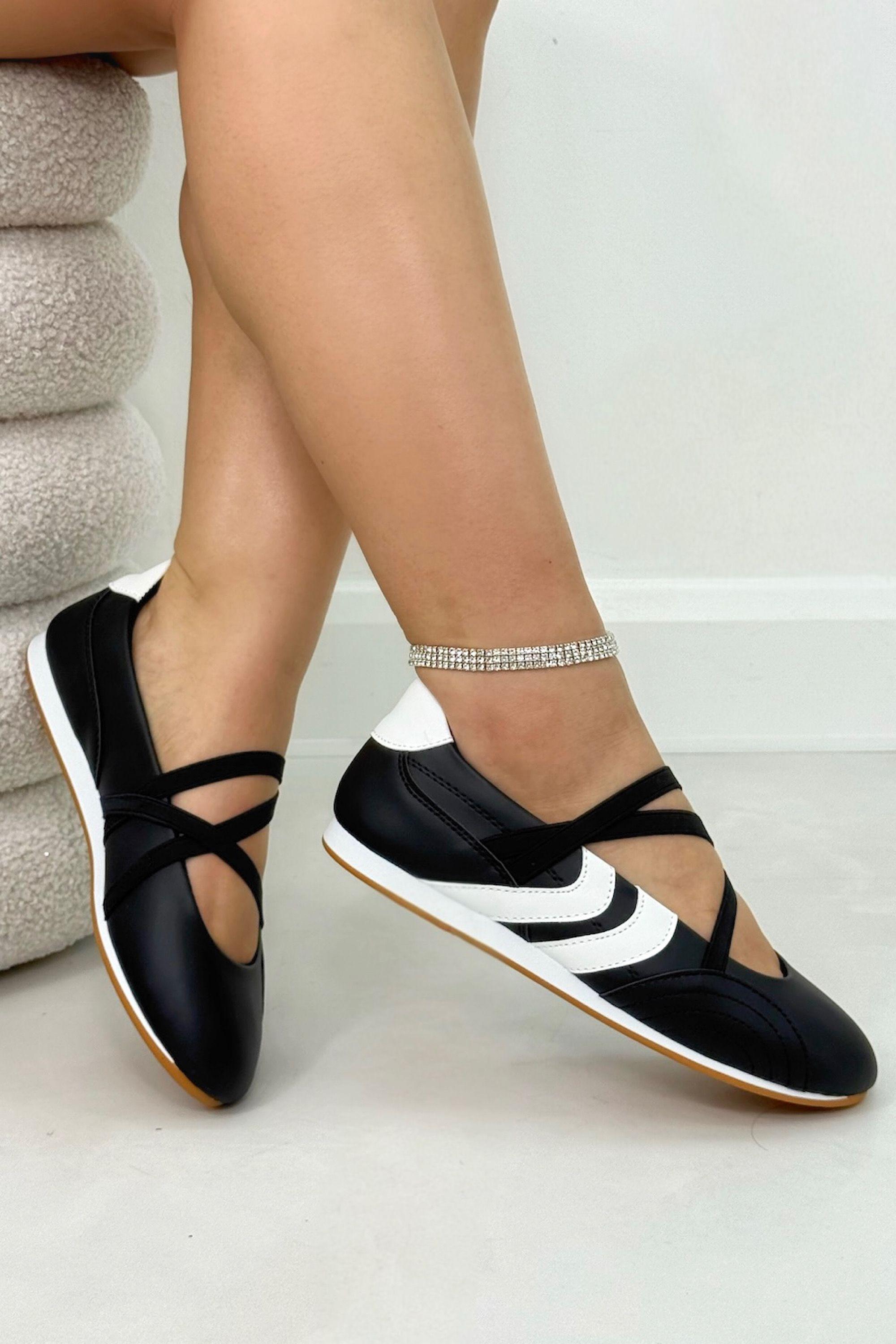 Comfort Mary Jane Asymmetric Strap Trainers by LOVE LEMONADE
