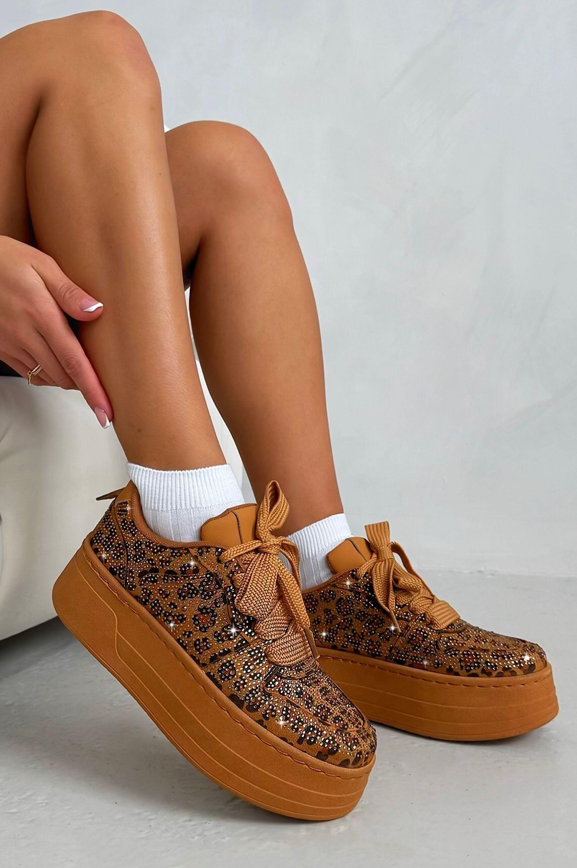 Crystal Dazzle Drop Platform Trainers by LOVE LEMONADE