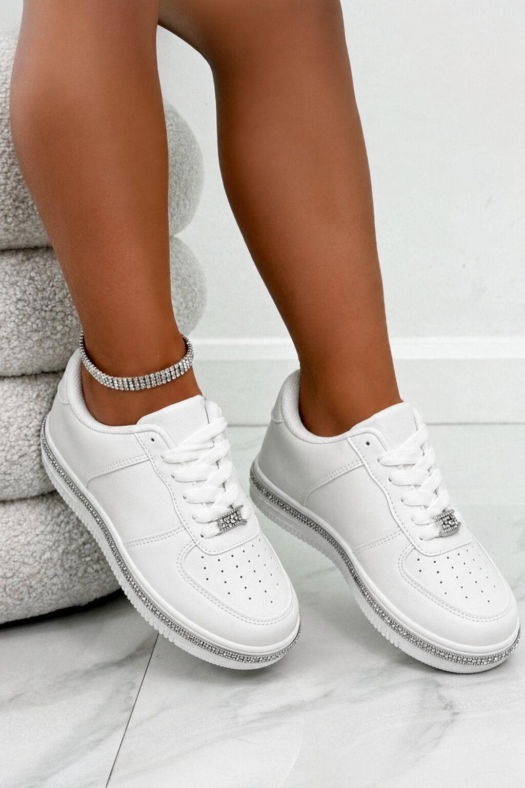 Crystal Edge Trim Trainers by LOVE LEMONADE