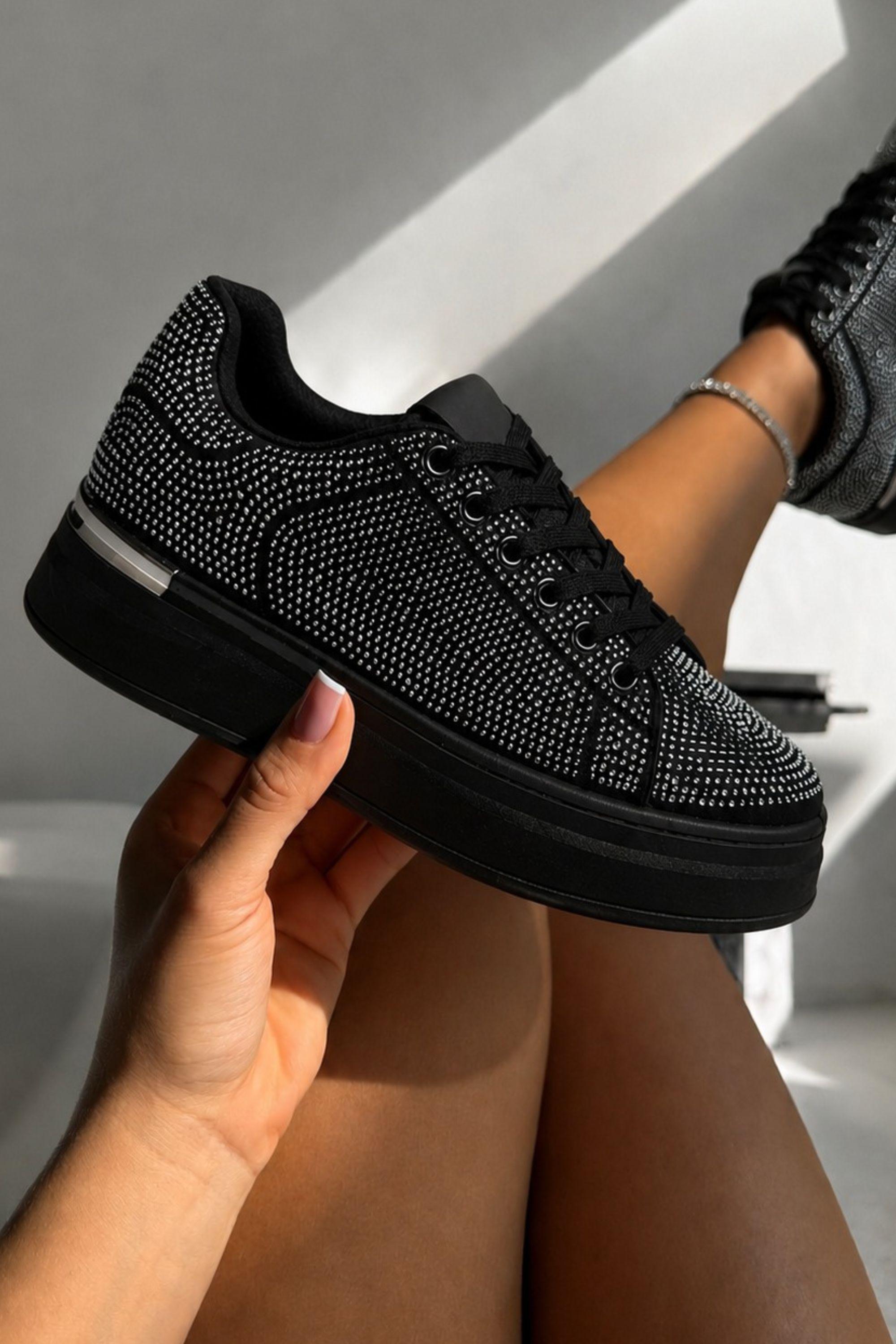 Crystal Society Glow Lace-Up Trainers by LOVE LEMONADE