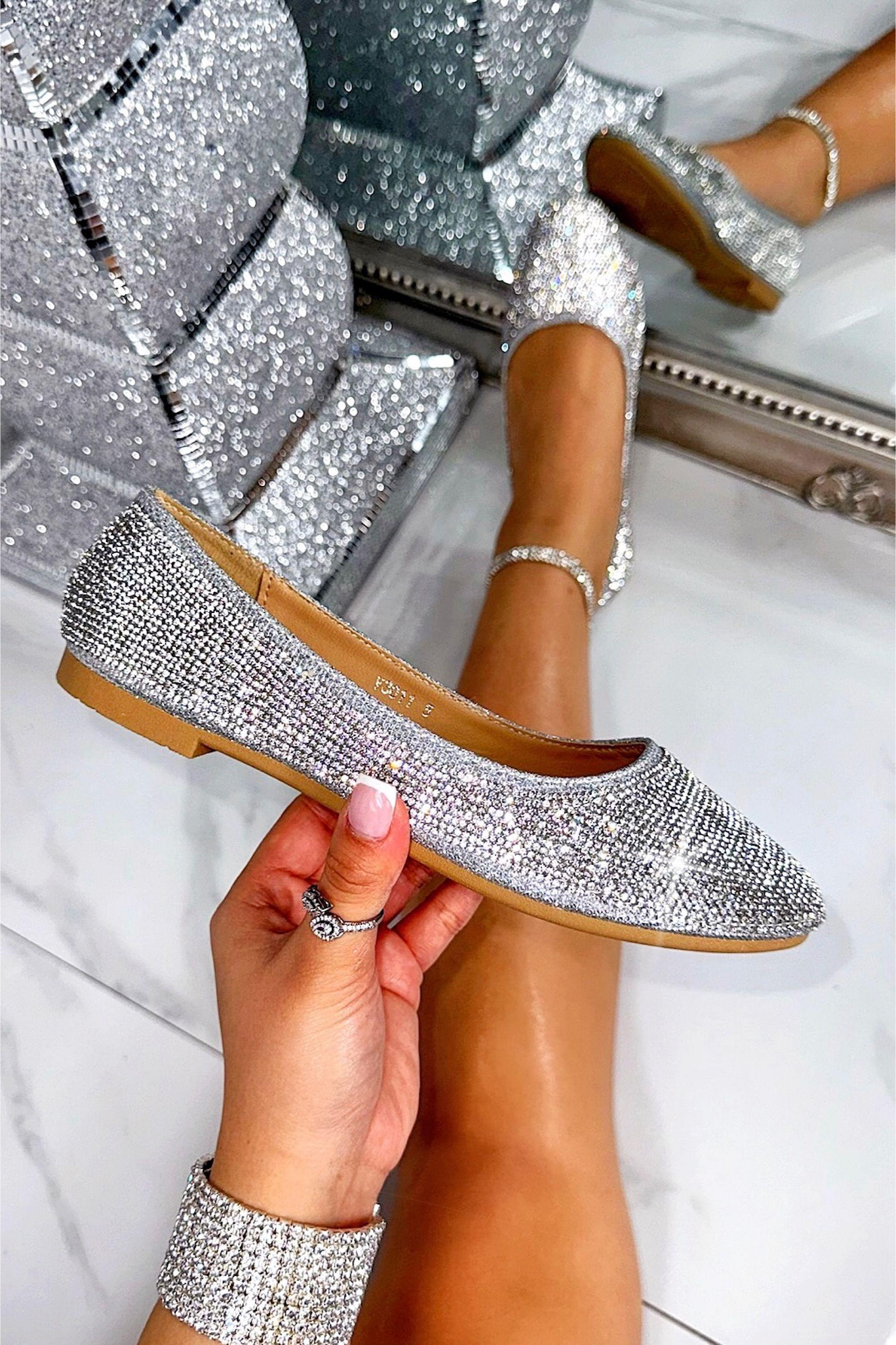 Crystal Stardust Flat Dolly Shoes by LOVE LEMONADE