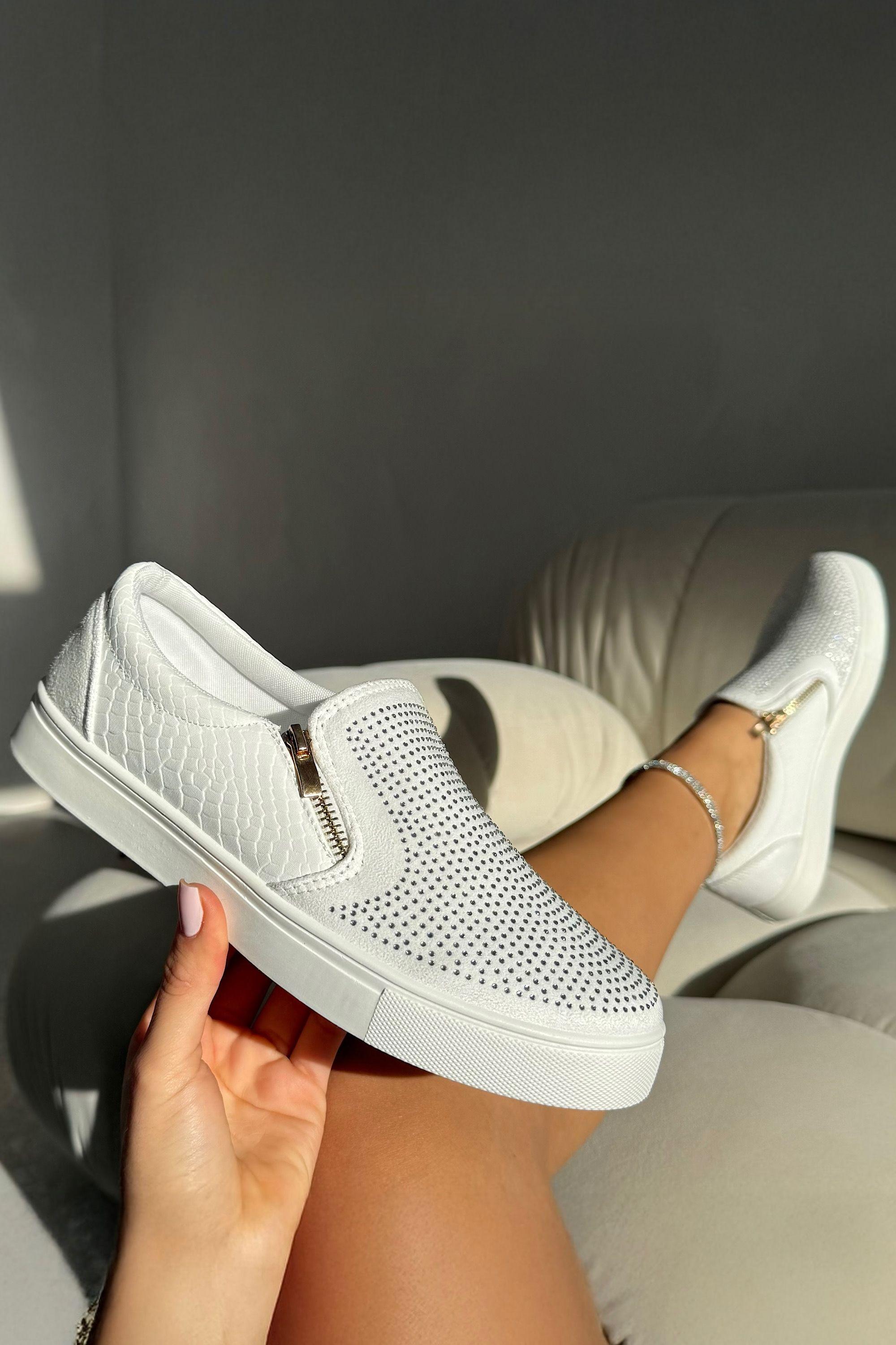 Crystal Suede Zip Pumps Trainers by LOVE LEMONADE