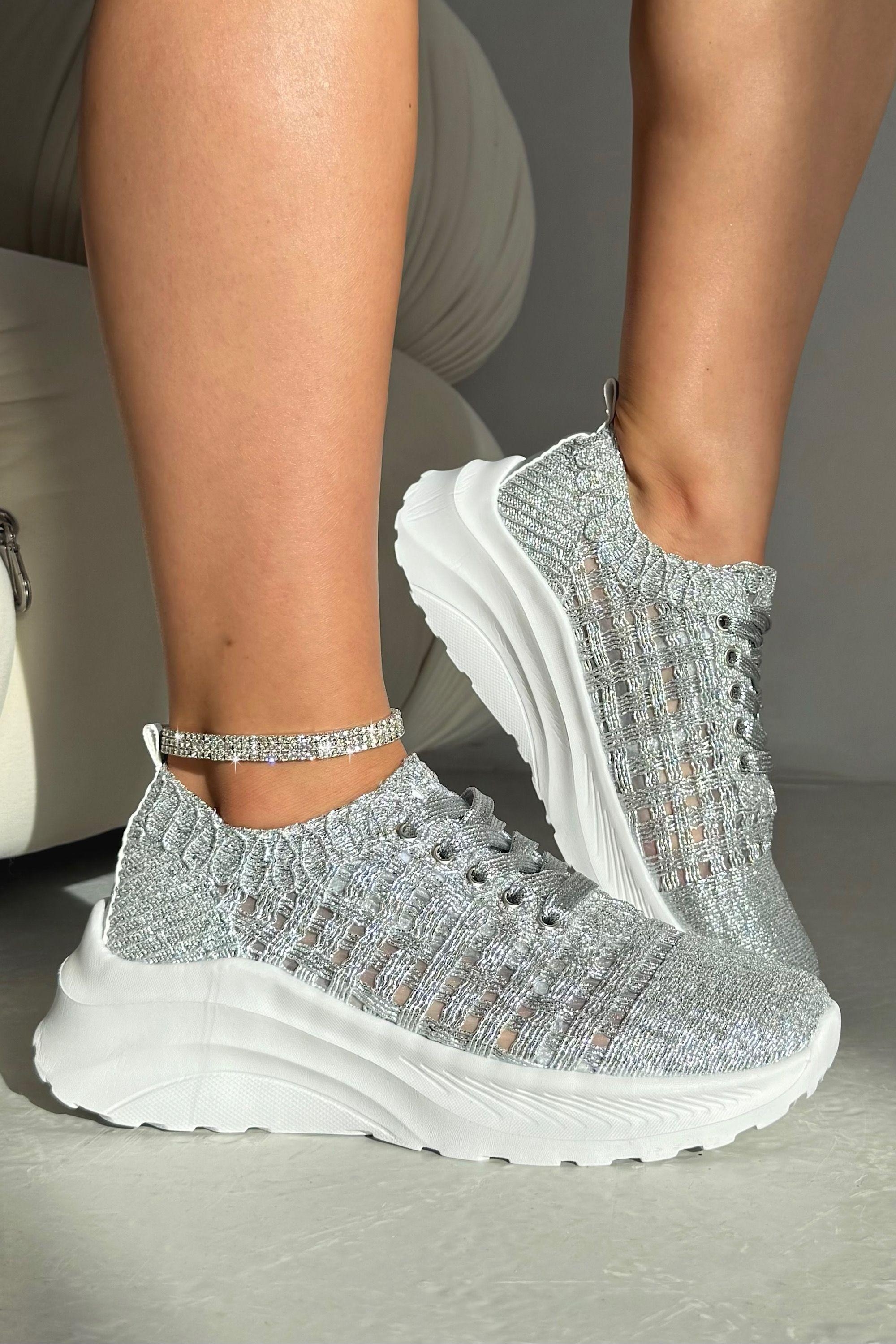 Flex Cloud Knit Mesh Lace-Up Chunky Trainers by LOVE LEMONADE