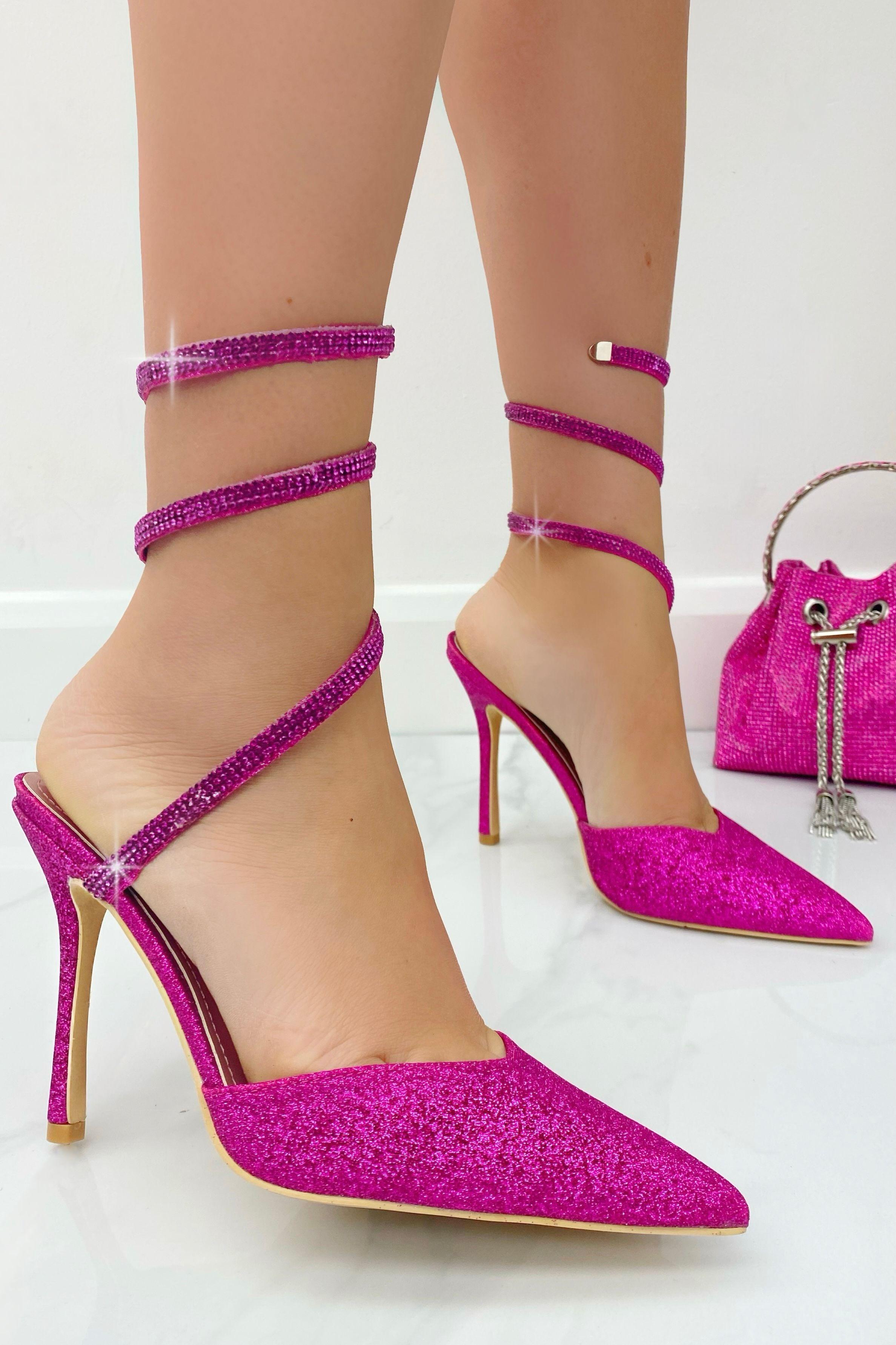 Glitter Wrap Heels by LOVE LEMONADE