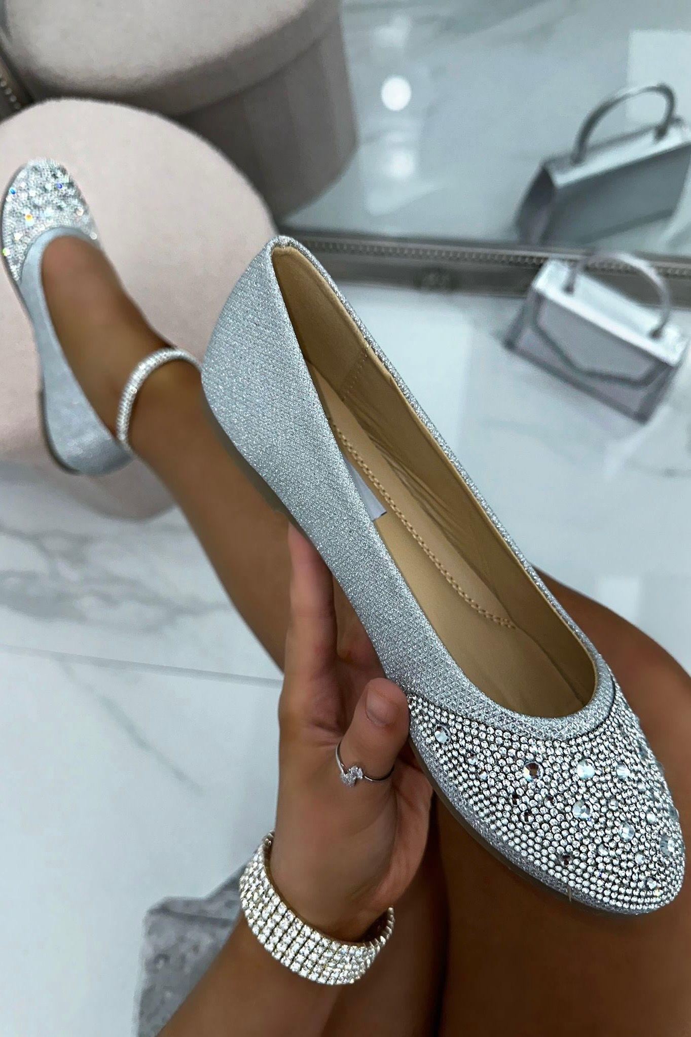Rhinestone Embellished Dolly Shoes by LOVE LEMONADE
