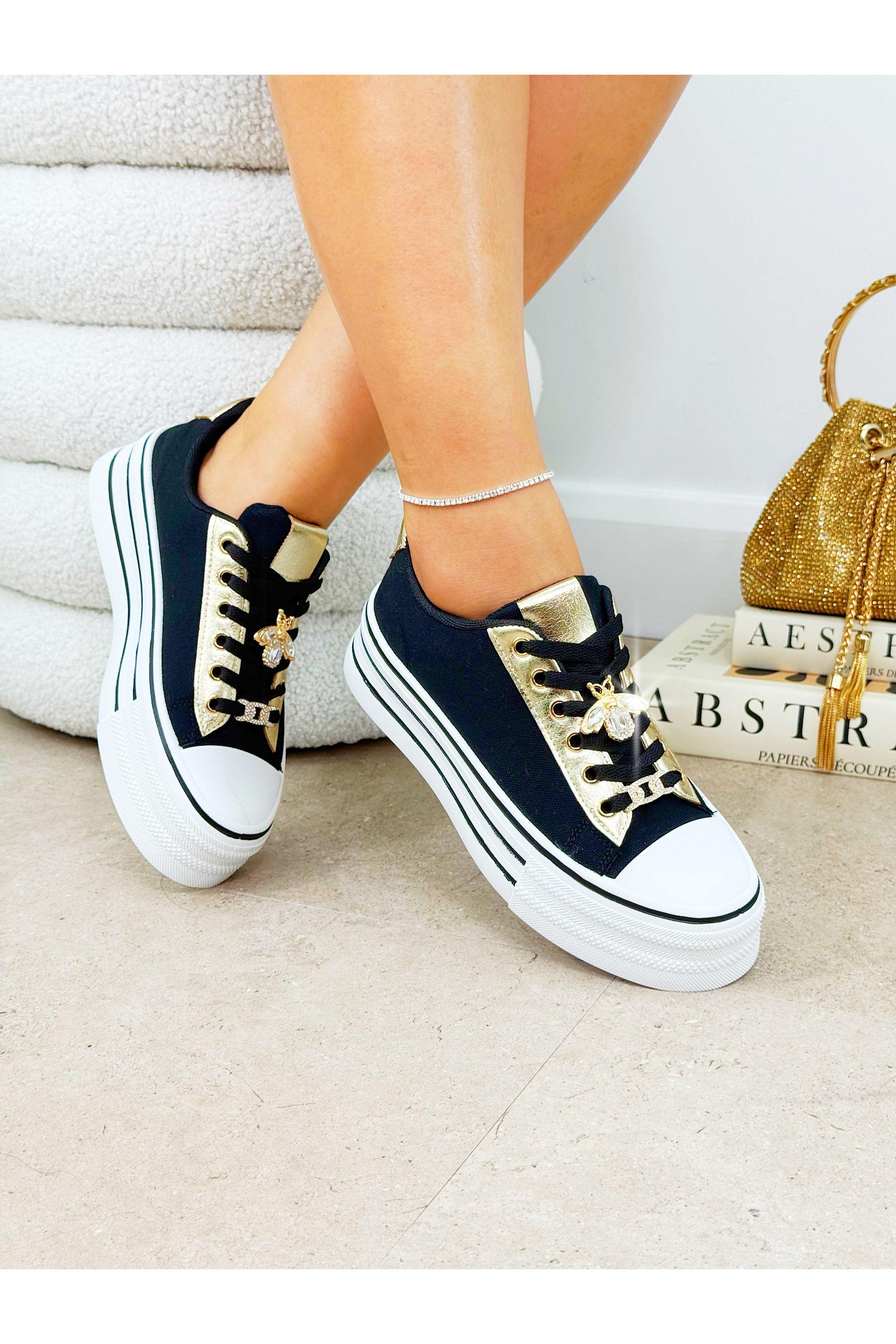 Sparkly Bee Platform Trainers by LOVE LEMONADE