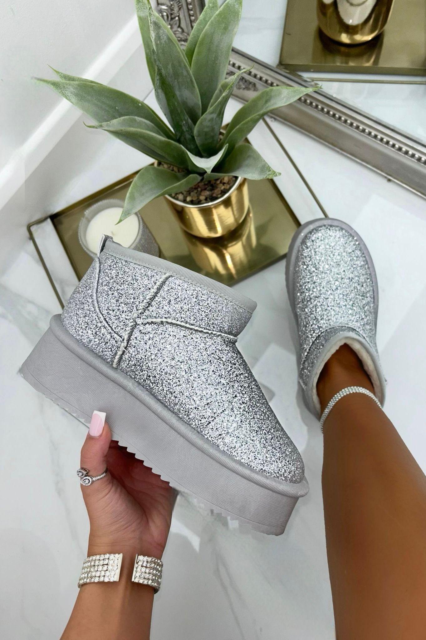 Sparkly Glitter Snugg Platform Boots by LOVE LEMONADE
