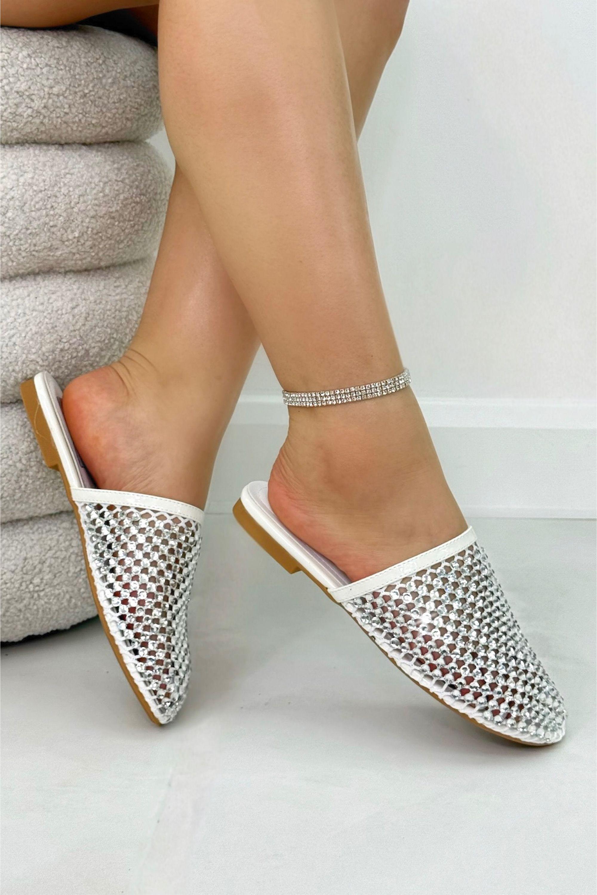 Sparkly Prism Glow Mule Sliders by LOVE LEMONADE