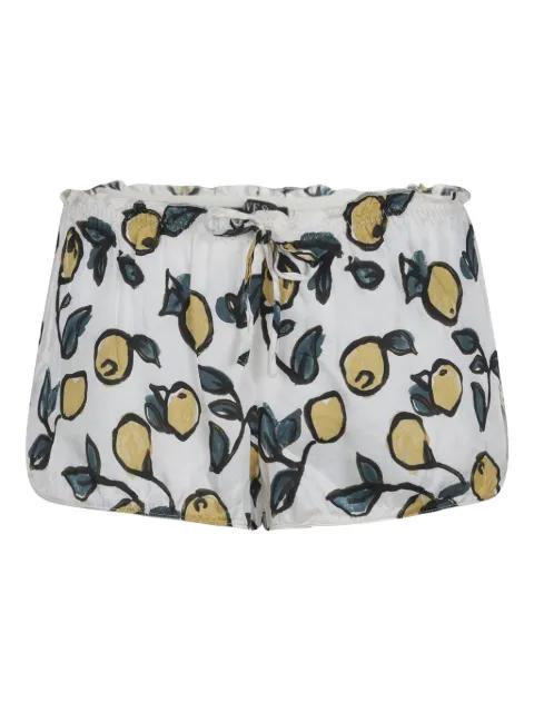 Audrey lemon-print ruffled pyjama shorts by LOVE STORIES