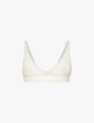 Josey cable-knit wool and cashmere-blend bralette by LOVE STORIES