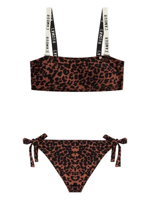 leopard-print tie-sides bikini by LOVE STORIES