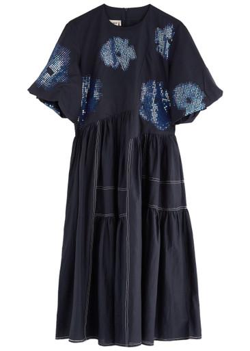 Merry sequin-embellished cotton-blend midi dress by LOVEBIRDS